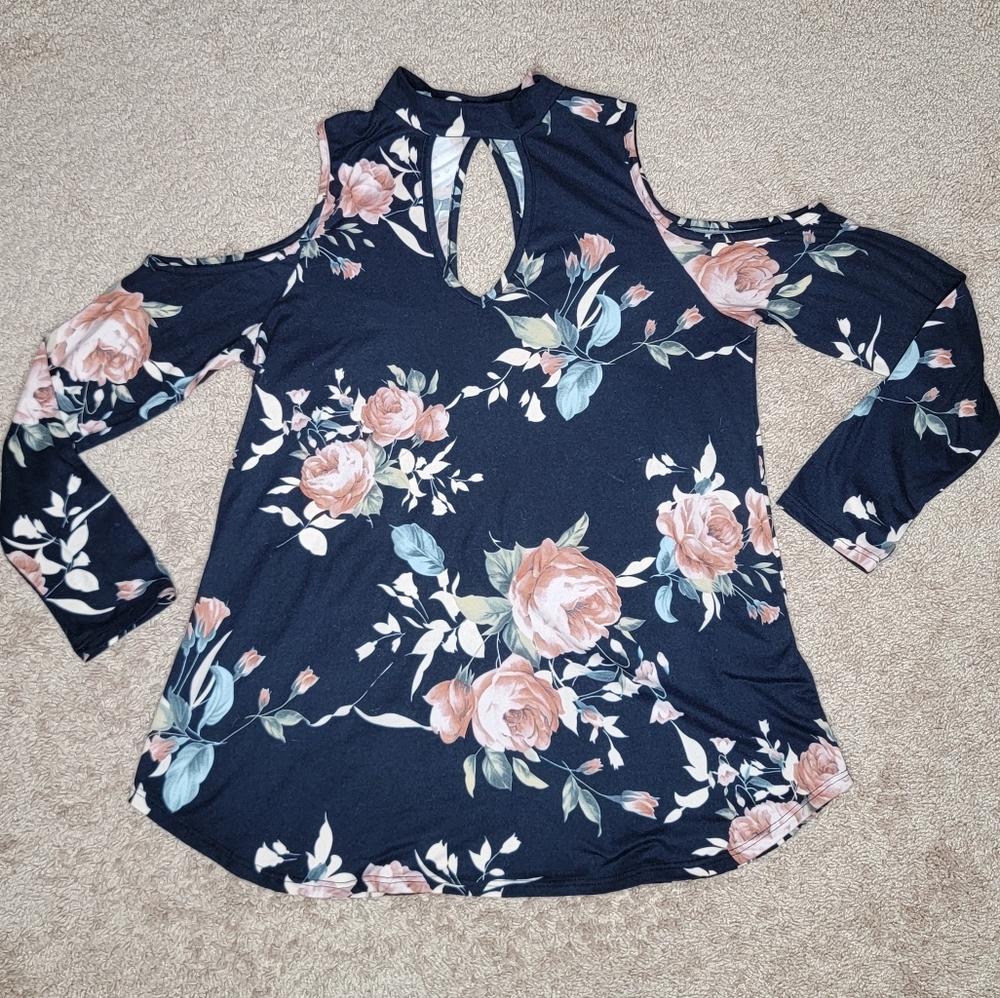 Lime n Chili Navy Floral Shirt (L)